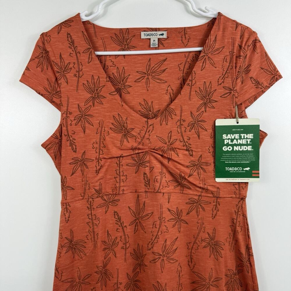 Toad & Co NWT Rosemarie Floral Dress Medium Organic Cotton Sustainable Outdoor - Picture 2 of 11